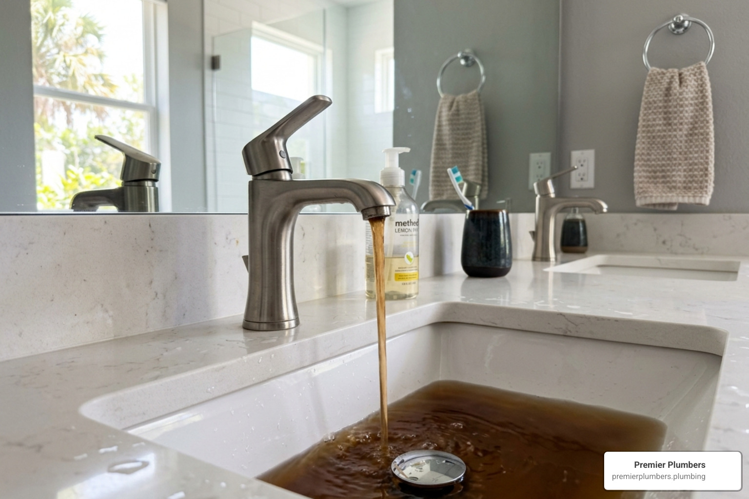 discolored tap water and low pressure in a Sarasota home - sarasota water line repair