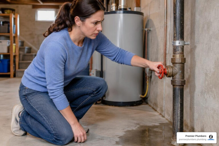 homeowner shutting off main water valve safely